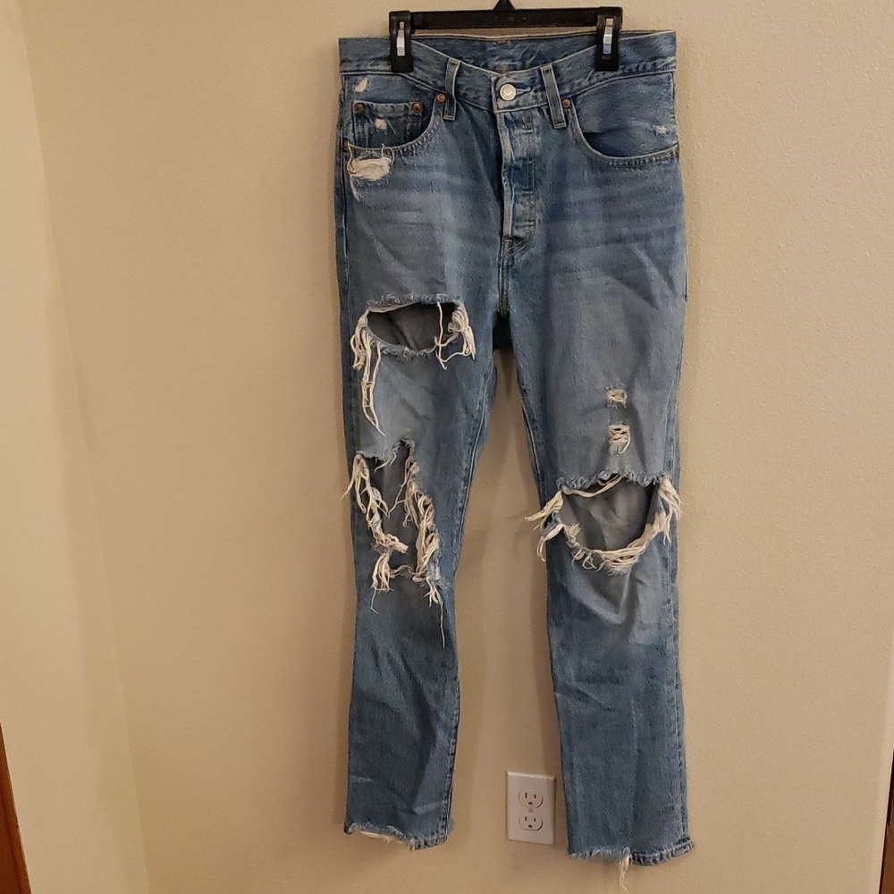 Levi's Women's Distressed Light Blue Jeans